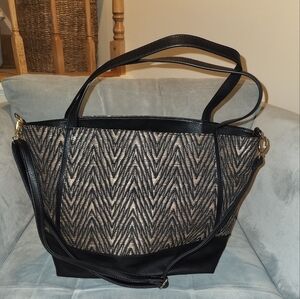 NWOT JustFab Large Tote Bag Black/Tan